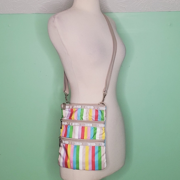 Lesportsac Handbags - Lesportsac Madison Rainbow Striped Crossbody Bag